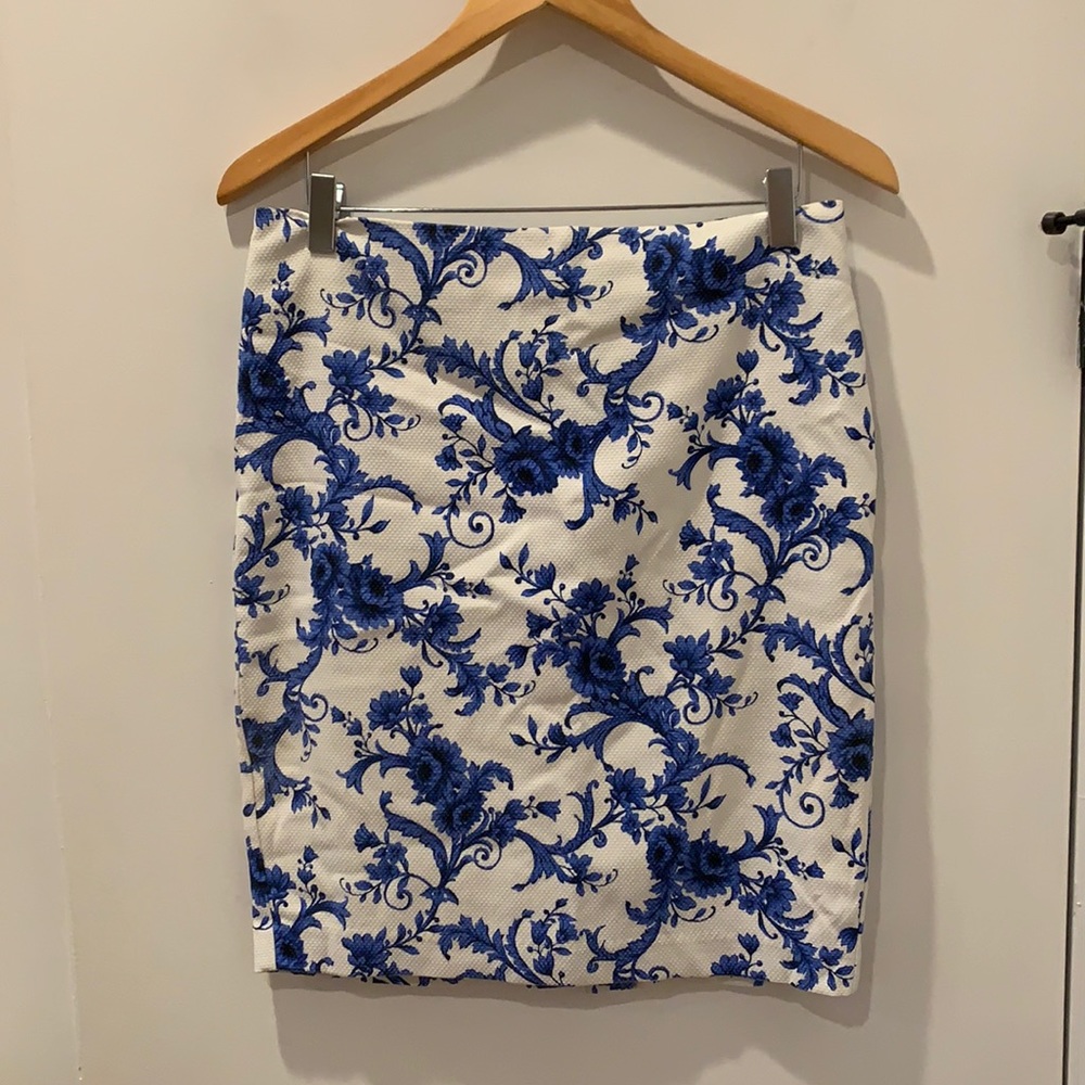 Blue Foral Mini Skirt